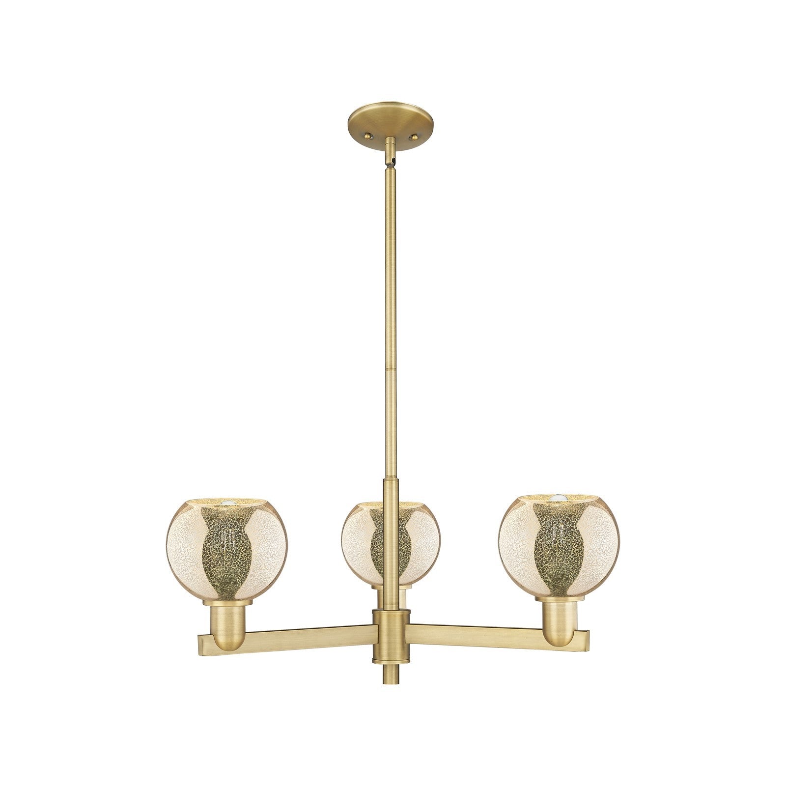 Innovations Athens 28in 3-Light Pendant | Industrial Brushed Brass and Mercury Glass | Kitchen Island & Dining Room | 27.62 x | Model 716-3CR-BB-G128-6