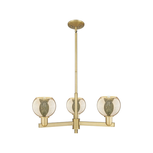 Innovations Athens 28in 3-Light Pendant | Industrial Brushed Brass and Mercury Glass | Kitchen Island & Dining Room | 27.62 x | Model 716-3CR-BB-G128-6