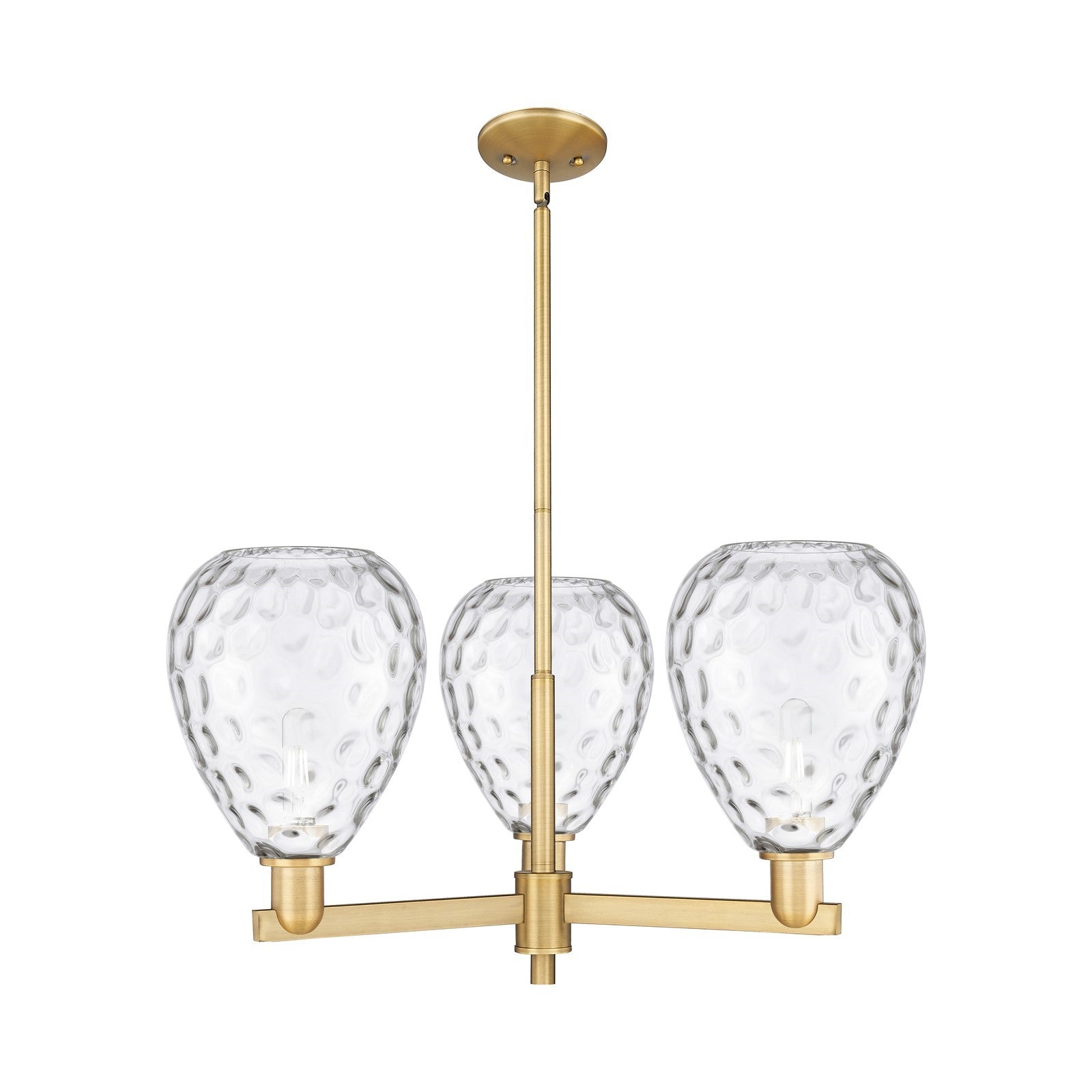 Innovations Waverly 30in 3-Light Pendant | Industrial Brushed Brass Steel and Clear Glass | Kitchen Island & Dining Room | 29.75 x | Model 716-3CR-BB-G372