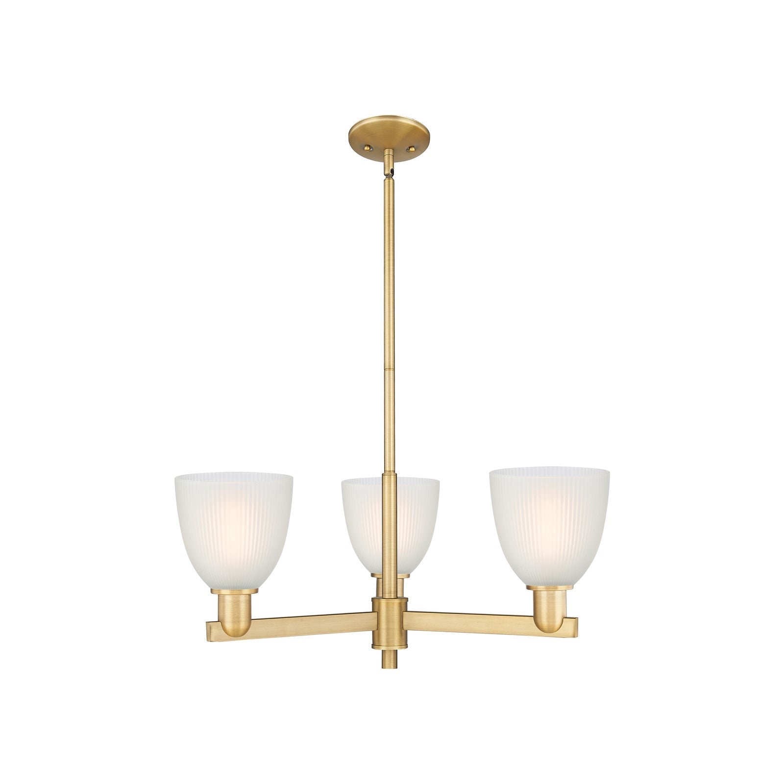 Innovations Castile 28in 3-Light Pendant | Industrial Brushed Brass Steel and White Glass | Kitchen Island & Dining Room | 27.75 x | Model 716-3CR-BB-G381