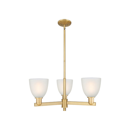 Innovations Castile 28in 3-Light Pendant | Industrial Brushed Brass Steel and White Glass | Kitchen Island & Dining Room | 27.75 x | Model 716-3CR-BB-G381