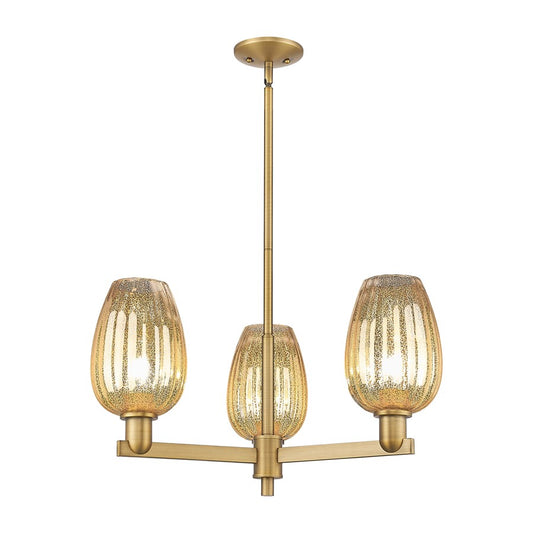 Innovations Preston 3Lt 18" Flute Stem Chandelier, BB/MC - 716-3CR-BB-G457-6ME