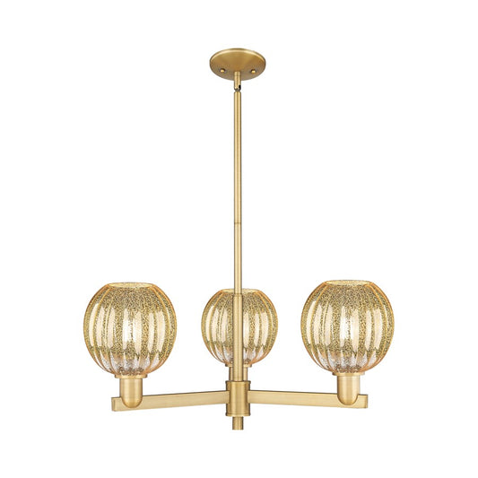 Innovations Preston 3Lt 18" Globe Stem Chandelier, BB/MC - 716-3CR-BB-G458-7ME