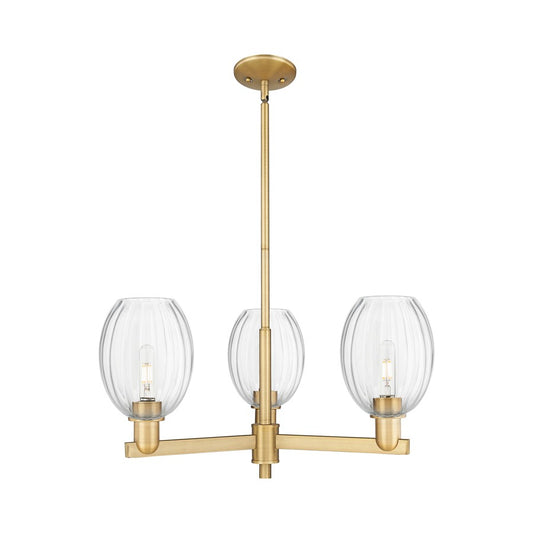 Innovations Preston 3Lt 18" Bell Stem Chandelier, BB/Clear - 716-3CR-BB-G459-6CL