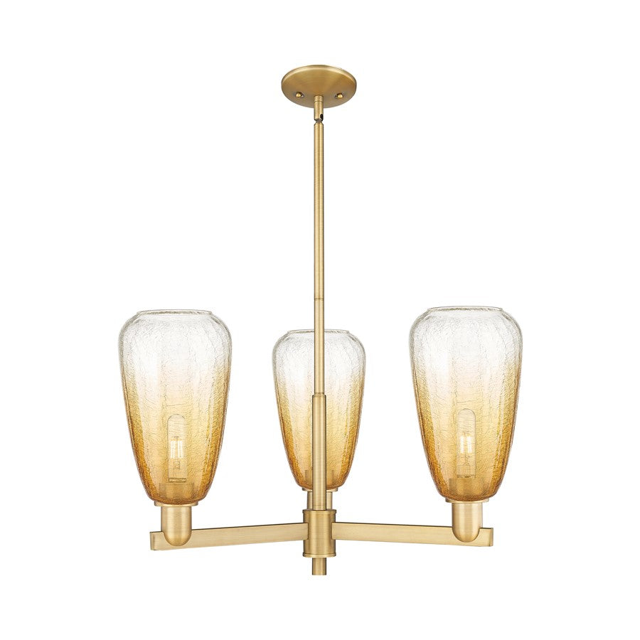 Innovations BH Almond 3Lt 18" Stem Chandelier, BB/AM - 716-3CR-BB-G480-6AM