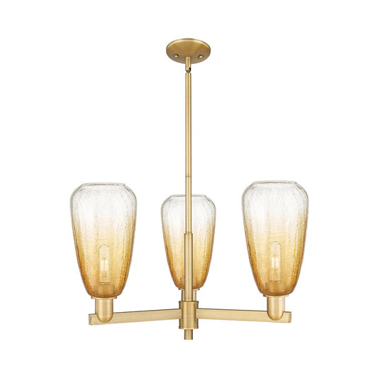 Innovations BH Almond 3Lt 18" Stem Chandelier, BB/AM - 716-3CR-BB-G480-6AM