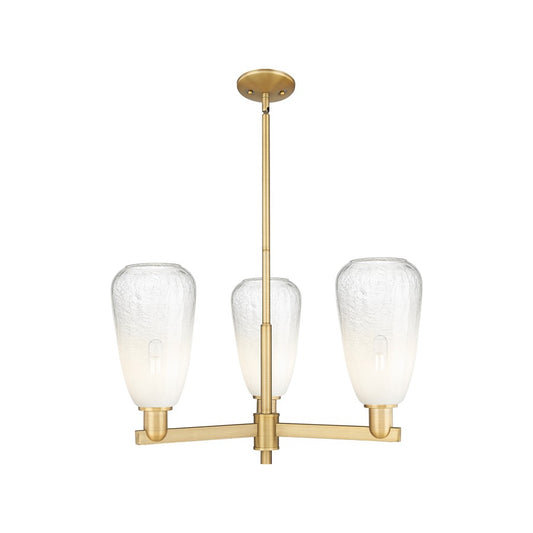 Innovations BH Almond 3Lt 18" Stem Chandelier, BB/OP - 716-3CR-BB-G480-6OP