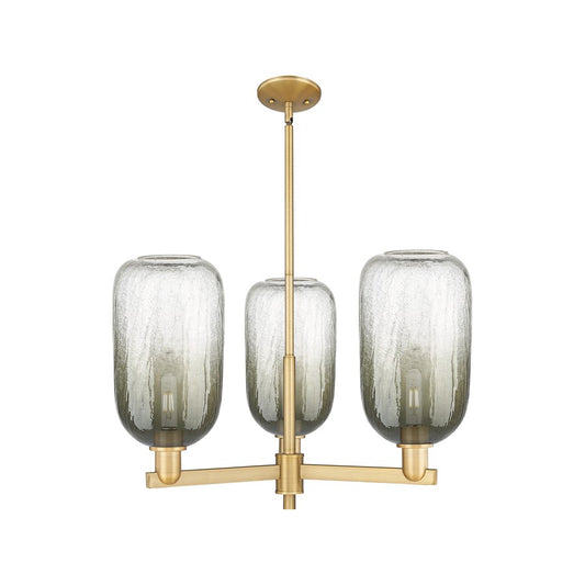 Innovations BH Cloche 3Lt 18" Stem Chandelier, BB/SL - 716-3CR-BB-G482-7SL