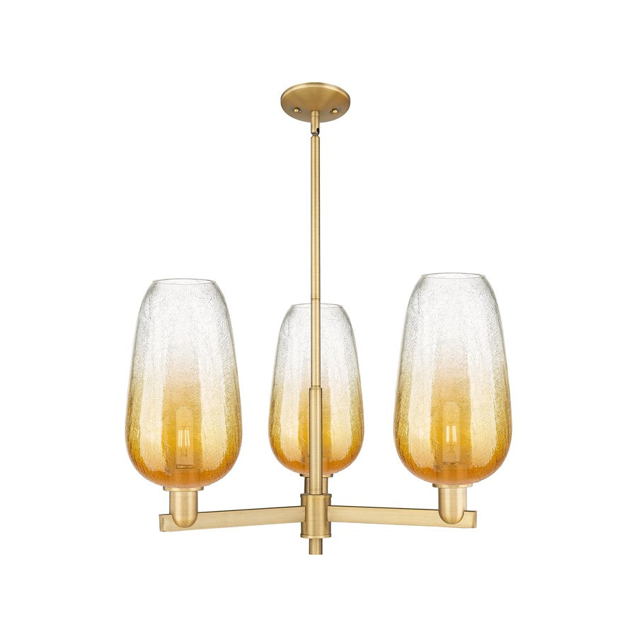 Innovations BH Flute 3Lt 18" Stem Chandelier, BB/AM - 716-3CR-BB-G484-7AM