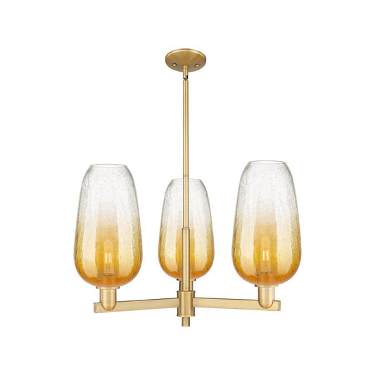 Innovations BH Flute 3Lt 18" Stem Chandelier, BB/AM - 716-3CR-BB-G484-7AM