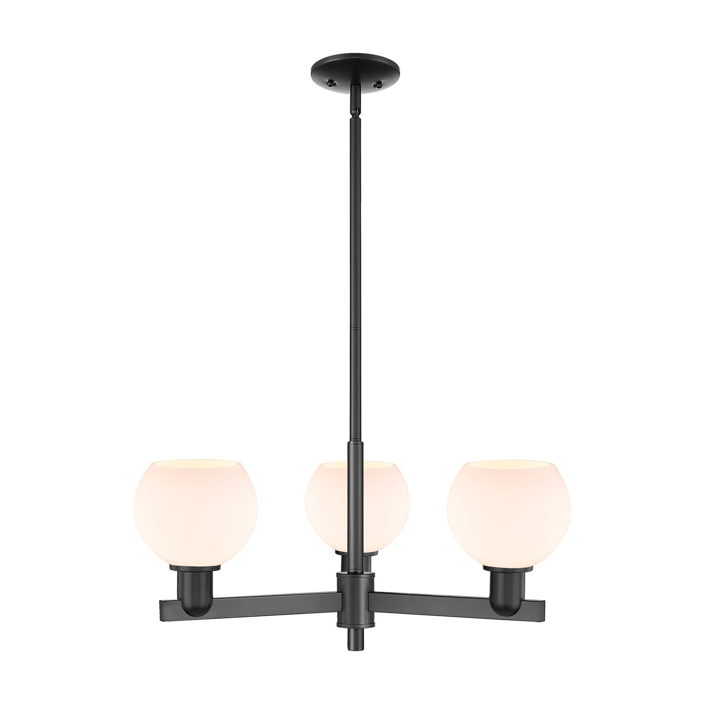 Innovations Athens 28in 3-Light Pendant | Industrial Matte Black Steel and Matte White Glass | Kitchen Island & Dining Room | Model 716-3CR-BK-G121-6