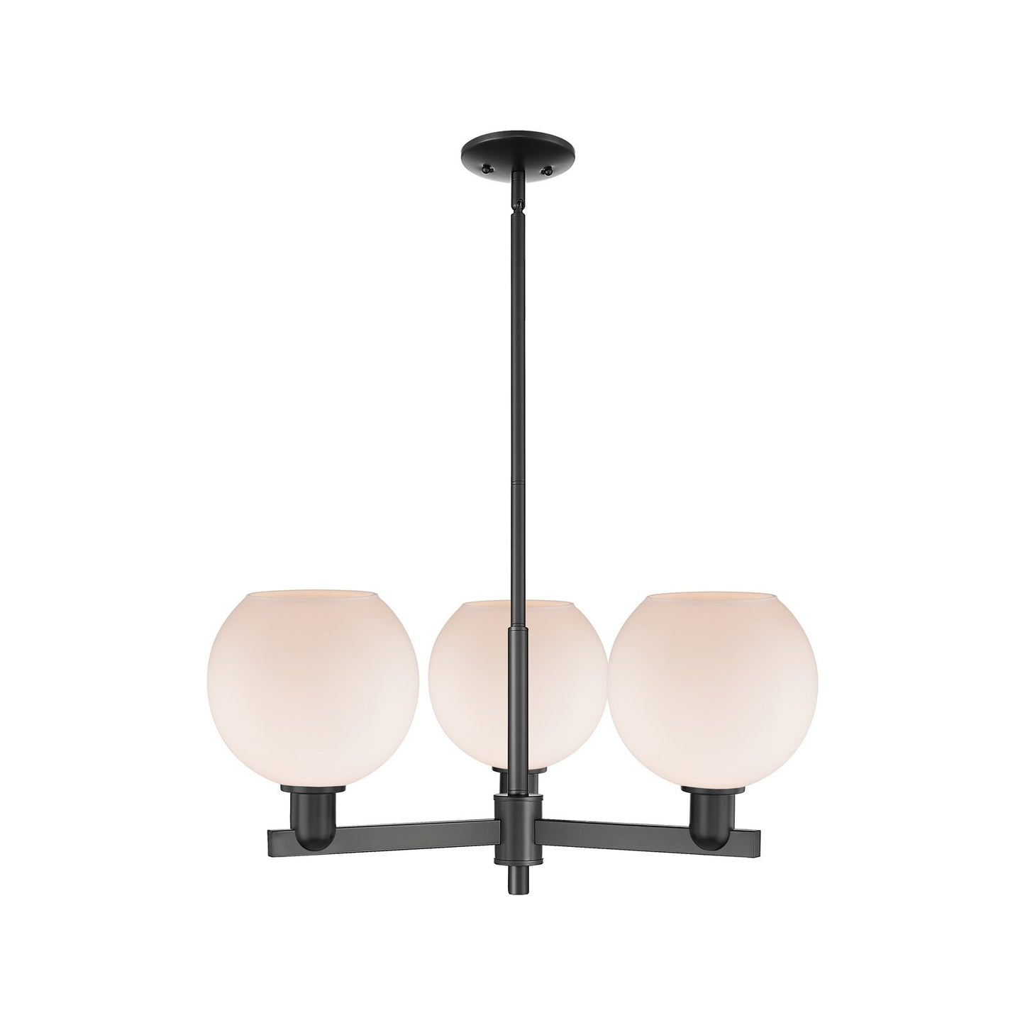 Innovations Athens 30in 3-Light Pendant | Industrial Matte Black Steel and Matte White Glass | Kitchen Island & Dining Room | Model 716-3CR-BK-G121-8