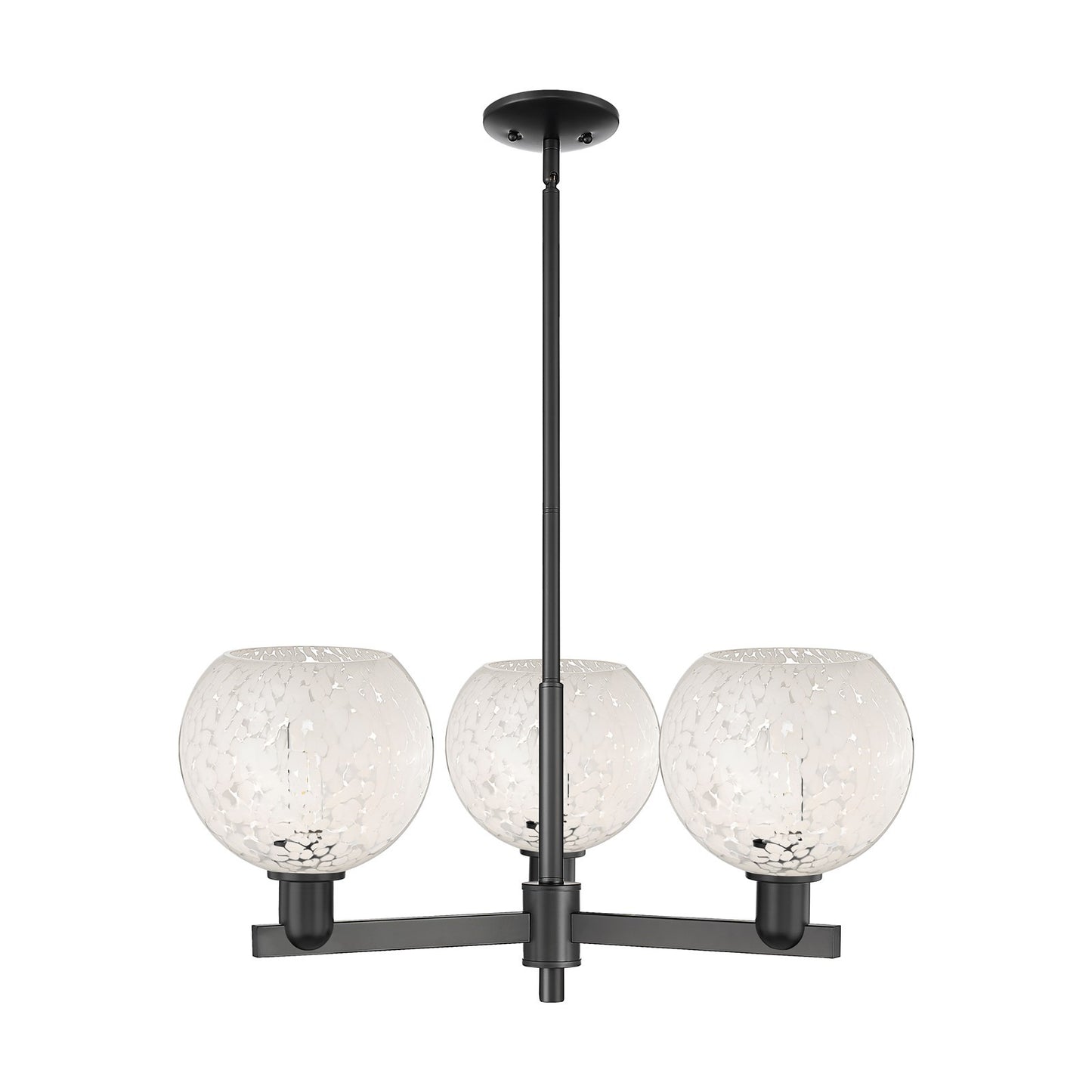 Innovations Lighting Arcadia 30in 3-Light Pendant | Industrial Matte Black Steel and White Mouchette Glass | Kitchen Island & | Model 716-3CR-BK-G1216-8WM