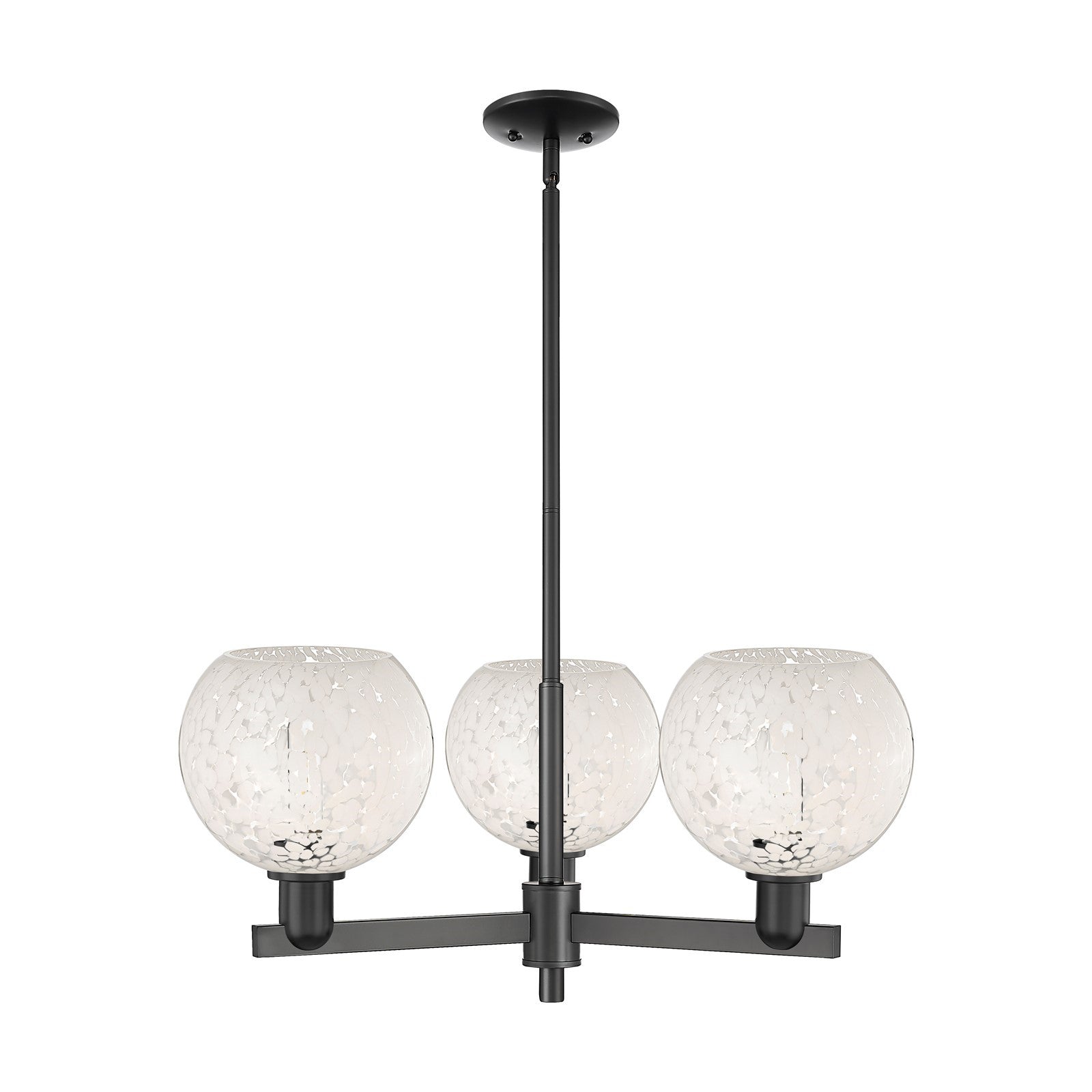 Innovations Lighting Arcadia 30in 3-Light Pendant | Industrial Matte Black Steel and White Mouchette Glass | Kitchen Island & | Model 716-3CR-BK-G1216-8WM