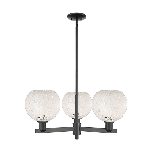 Innovations Lighting Arcadia 30in 3-Light Pendant | Industrial Matte Black Steel and White Mouchette Glass | Kitchen Island & | Model 716-3CR-BK-G1216-8WM