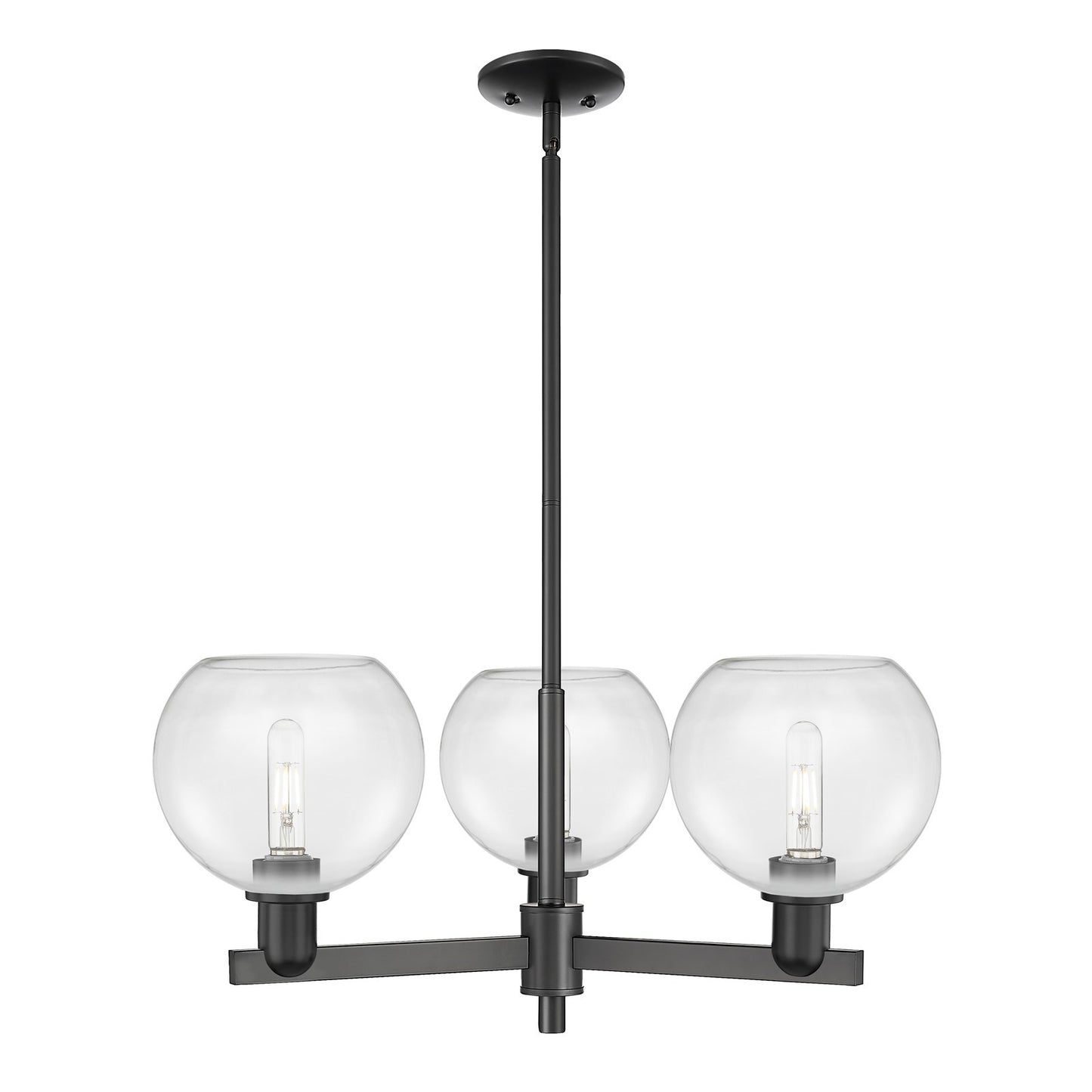 Innovations Athens 30in 3-Light Pendant | Industrial Matte Black Steel and Clear Glass | Kitchen Island & Dining Room | 29.75 x | Model 716-3CR-BK-G122-8