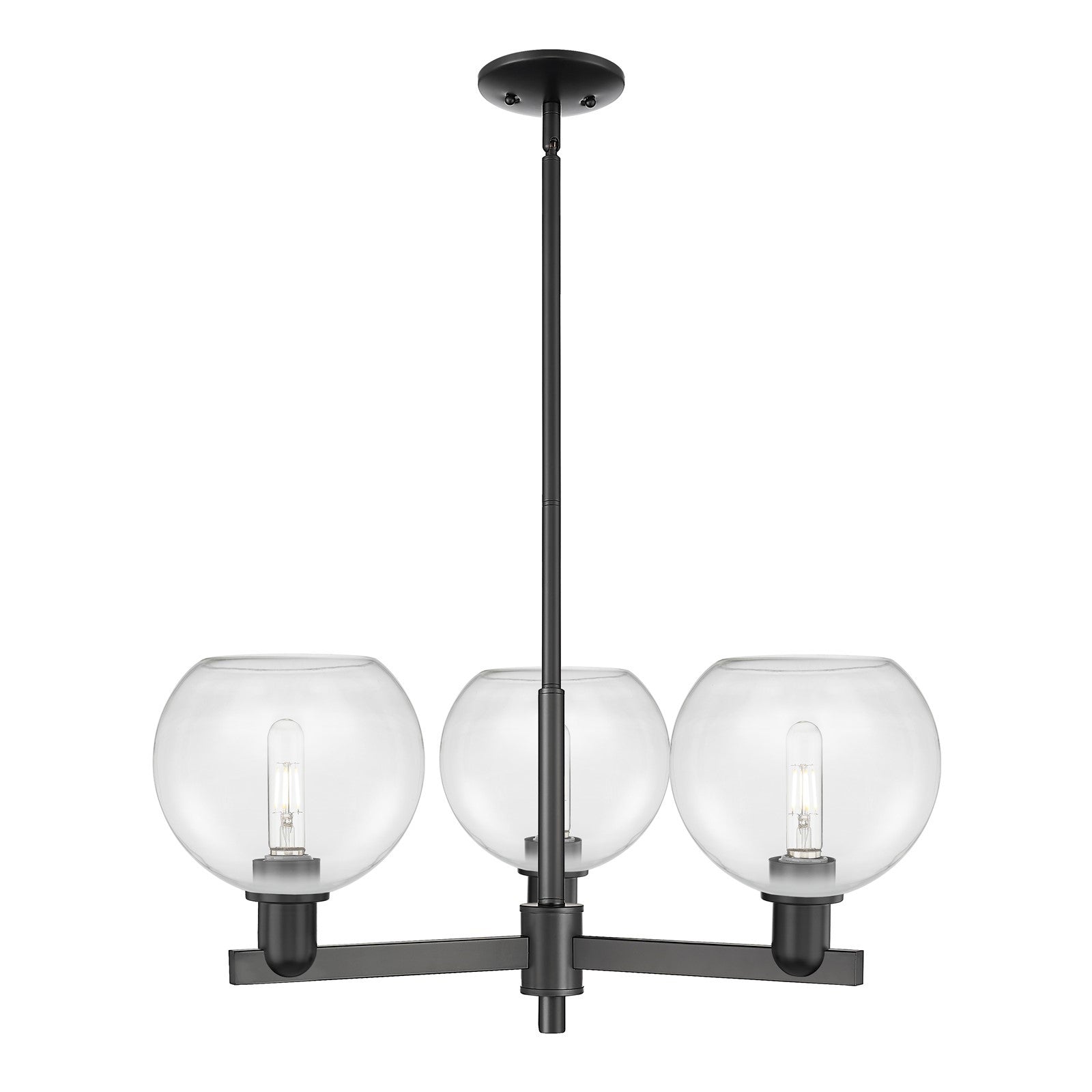 Innovations Athens 30in 3-Light Pendant | Industrial Matte Black Steel and Clear Glass | Kitchen Island & Dining Room | 29.75 x | Model 716-3CR-BK-G122-8