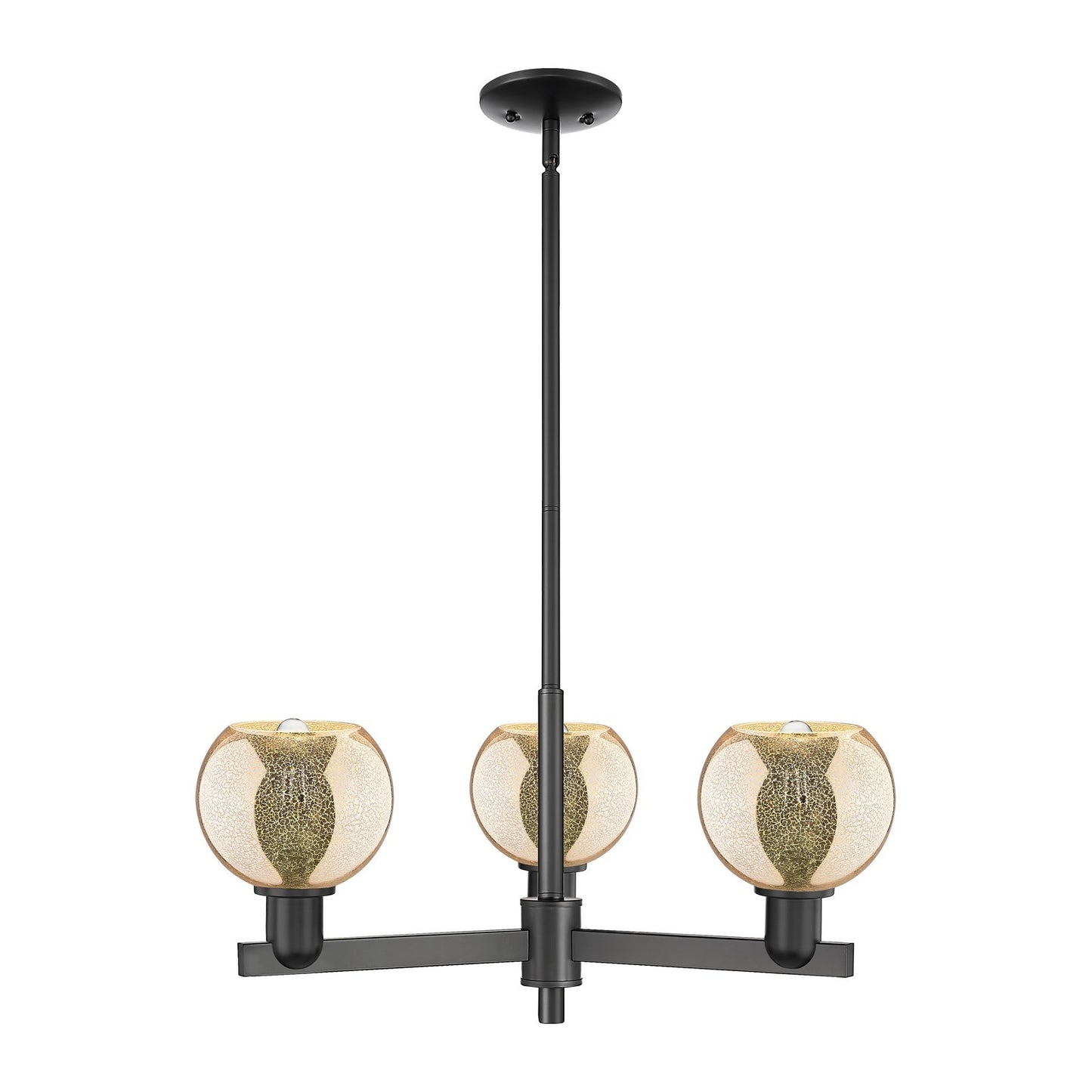 Innovations Athens 28in 3-Light Pendant | Industrial Matte Black Steel and Mercury Glass | Kitchen Island & Dining Room | 27.62 | Model 716-3CR-BK-G128-6