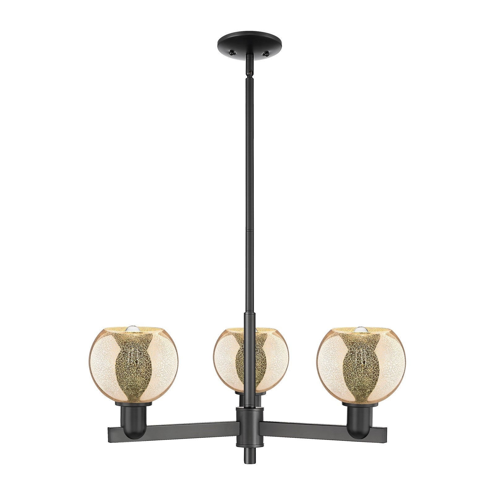 Innovations Athens 28in 3-Light Pendant | Industrial Matte Black Steel and Mercury Glass | Kitchen Island & Dining Room | 27.62 | Model 716-3CR-BK-G128-6