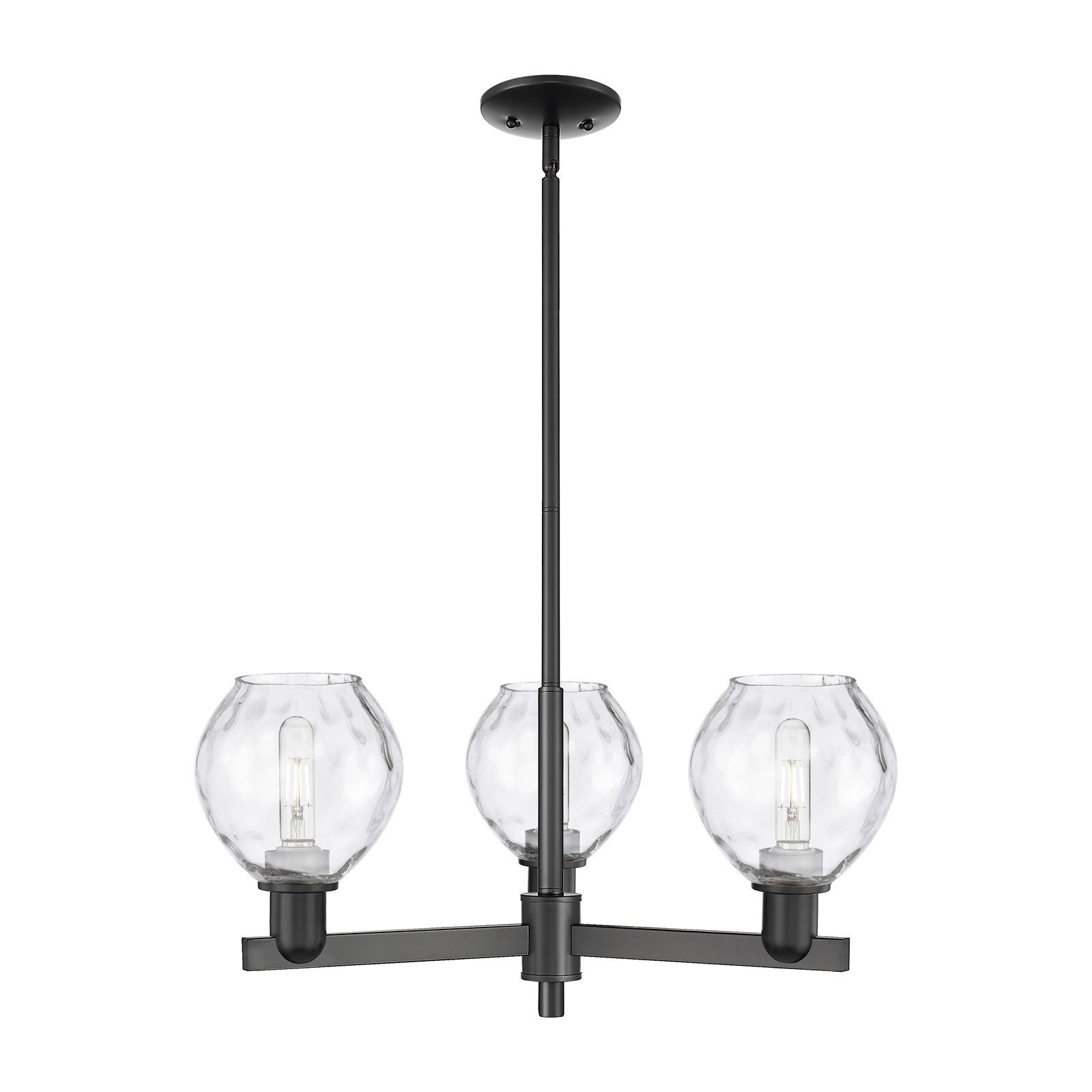 Innovations Waverly 28in 3-Light Pendant | Industrial Matte Black Steel and Clear Glass | Kitchen Island & Dining Room | 27.75 x | Model 716-3CR-BK-G362
