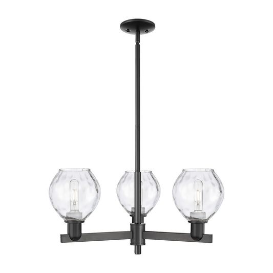 Innovations Waverly 28in 3-Light Pendant | Industrial Matte Black Steel and Clear Glass | Kitchen Island & Dining Room | 27.75 x | Model 716-3CR-BK-G362