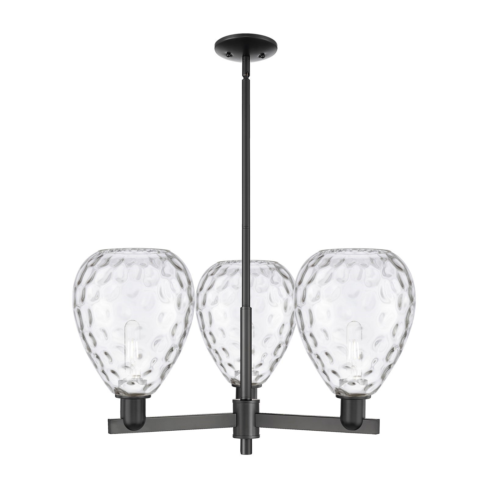 Innovations Waverly 30in 3-Light Pendant | Industrial Matte Black Steel and Clear Glass | Kitchen Island & Dining Room | 29.75 x | Model 716-3CR-BK-G372