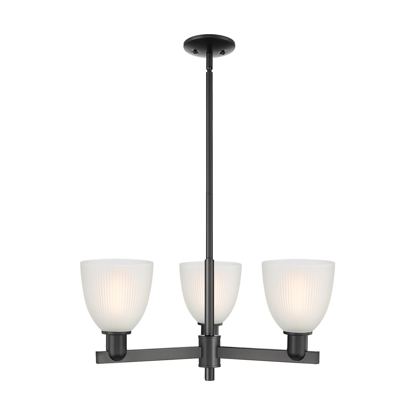 Innovations Castile 28in 3-Light Pendant | Industrial Matte Black Steel and White Glass | Kitchen Island & Dining Room | 27.75 x | Model 716-3CR-BK-G381