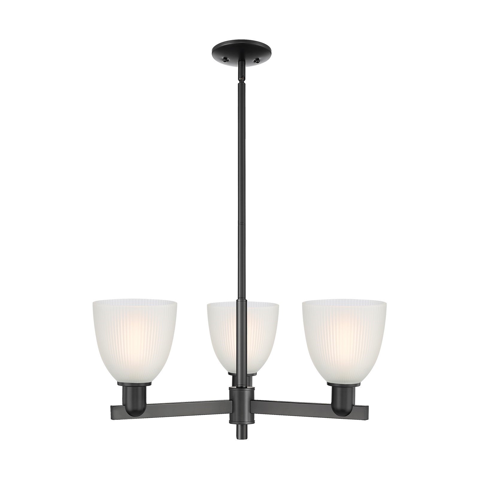 Innovations Castile 28in 3-Light Pendant | Industrial Matte Black Steel and White Glass | Kitchen Island & Dining Room | 27.75 x | Model 716-3CR-BK-G381