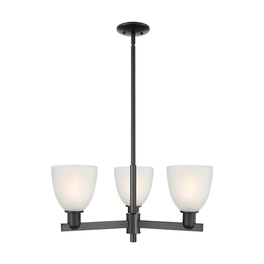 Innovations Castile 28in 3-Light Pendant | Industrial Matte Black Steel and White Glass | Kitchen Island & Dining Room | 27.75 x | Model 716-3CR-BK-G381