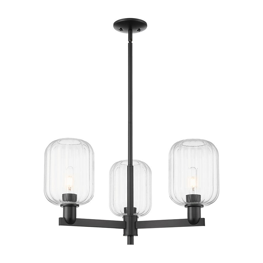Innovations Preston 3Lt 18" Jar Stem Chandelier, BK/Clear - 716-3CR-BK-G460-7CL