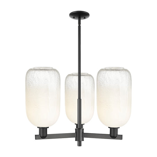 Innovations BH Cloche 3Lt 18" Stem Chandelier, BK/OP - 716-3CR-BK-G482-7OP