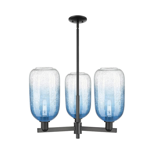 Innovations BH Cloche 3Lt 18" Stem Chandelier, BK/SB - 716-3CR-BK-G482-7SB