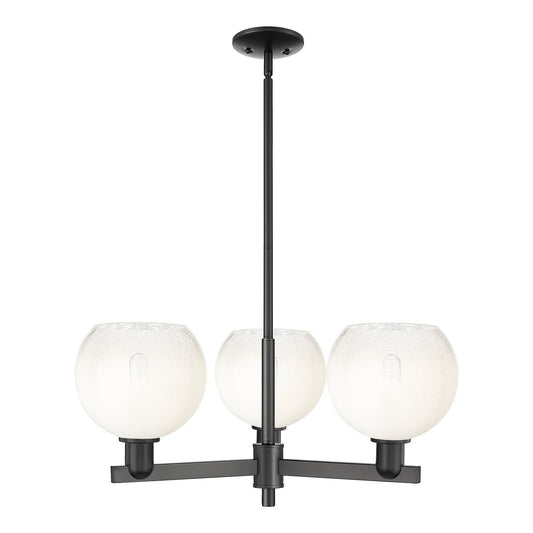 Innovations Brookhaven Globe 30in 3-Light Pendant | Industrial Matte Black Steel and Opal Glass | Kitchen Island & Dining Room | Model 716-3CR-BK-G483-8OP