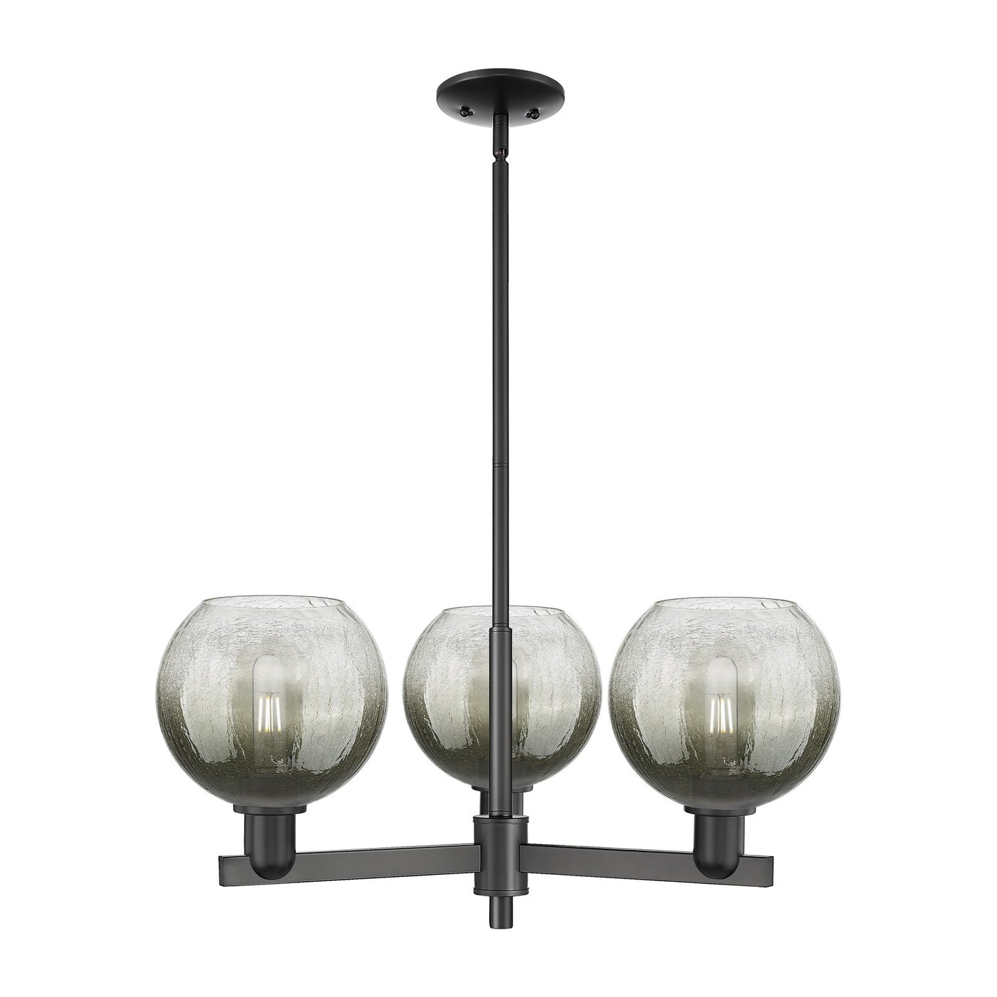 Innovations Brookhaven Globe 30in 3-Light Pendant | Industrial Matte Black Steel and Slate Glass | Kitchen Island & Dining | Model 716-3CR-BK-G483-8SL
