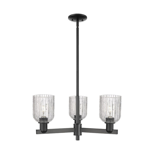 Innovations Bridal Veil 3Lt 18" Chandelier, Black/Clear - 716-3CR-BK-G559-5CL