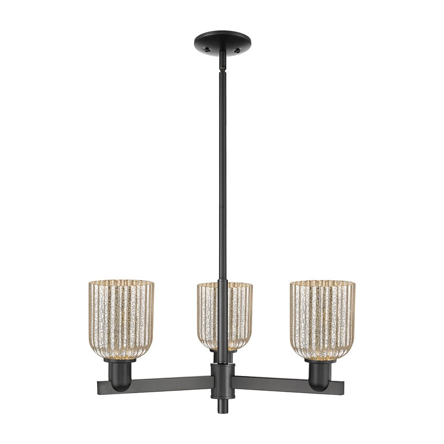 Innovations Bridal Veil 3Lt 18" Chandelier, Black/Mercury