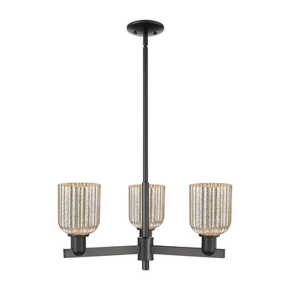 Innovations Bridal Veil 3Lt 18" Chandelier, Black/Mercury