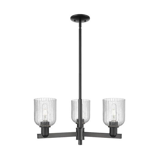 Innovations Bridal Veil 3Lt 18" Chandelier, Black/Seedy - 716-3CR-BK-G559-5SDY