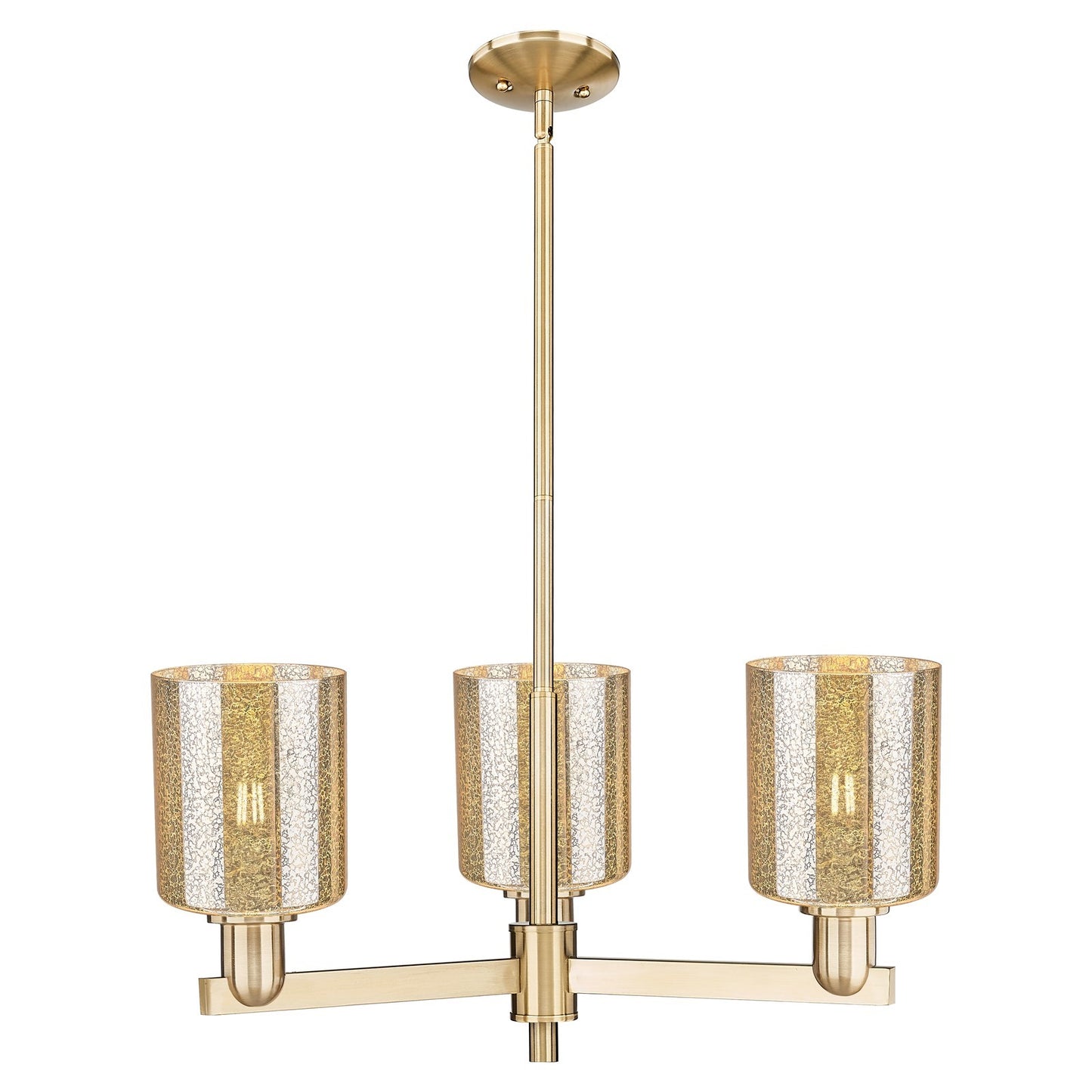Innovations Cobbleskill 27in 3-Light Pendant | Industrial Champagne Bronze Steel and Mercury Glass | Kitchen Island & Dining Room | Model 716-3CR-CB-G116