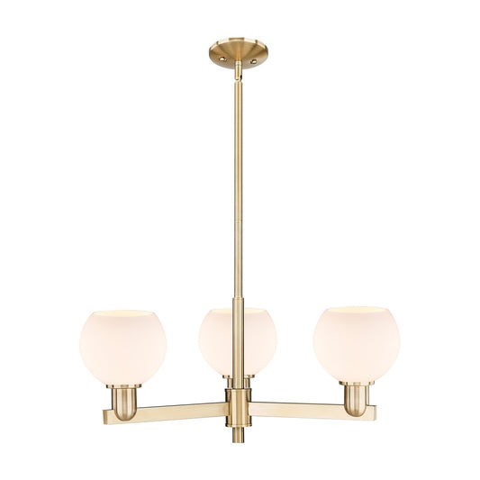 Innovations Athens 28in 3-Light Pendant | Industrial Champagne Bronze Steel and Matte White Glass | Kitchen Island & Dining Room | Model 716-3CR-CB-G121-6
