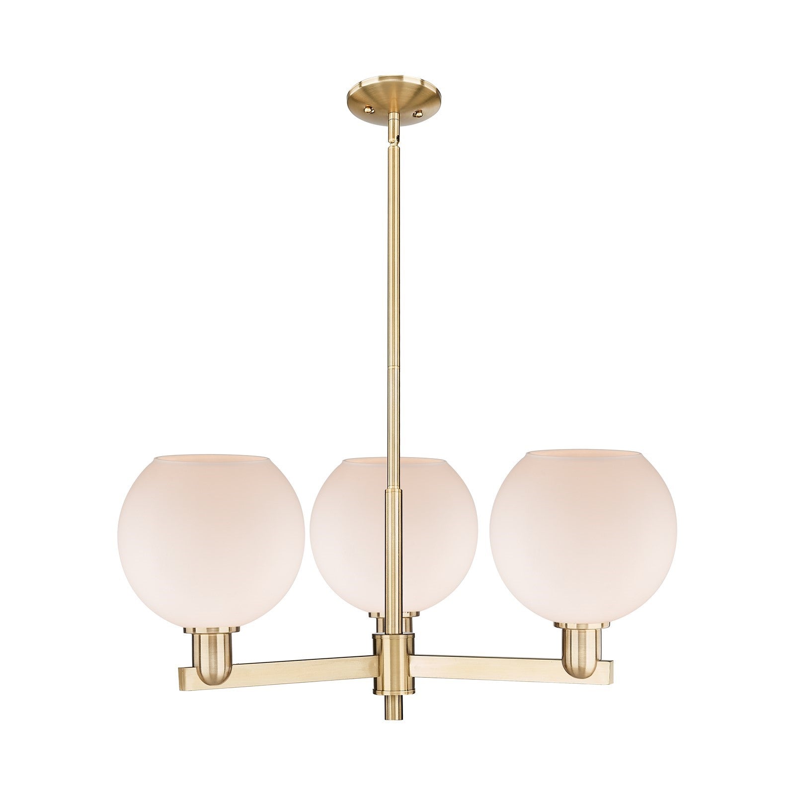 Innovations Athens 30in 3-Light Pendant | Industrial Champagne Bronze Steel and Matte White Glass | Kitchen Island & Dining Room | Model 716-3CR-CB-G121-8
