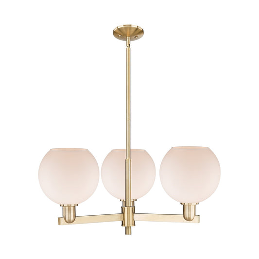 Innovations Athens 30in 3-Light Pendant | Industrial Champagne Bronze Steel and Matte White Glass | Kitchen Island & Dining Room | Model 716-3CR-CB-G121-8