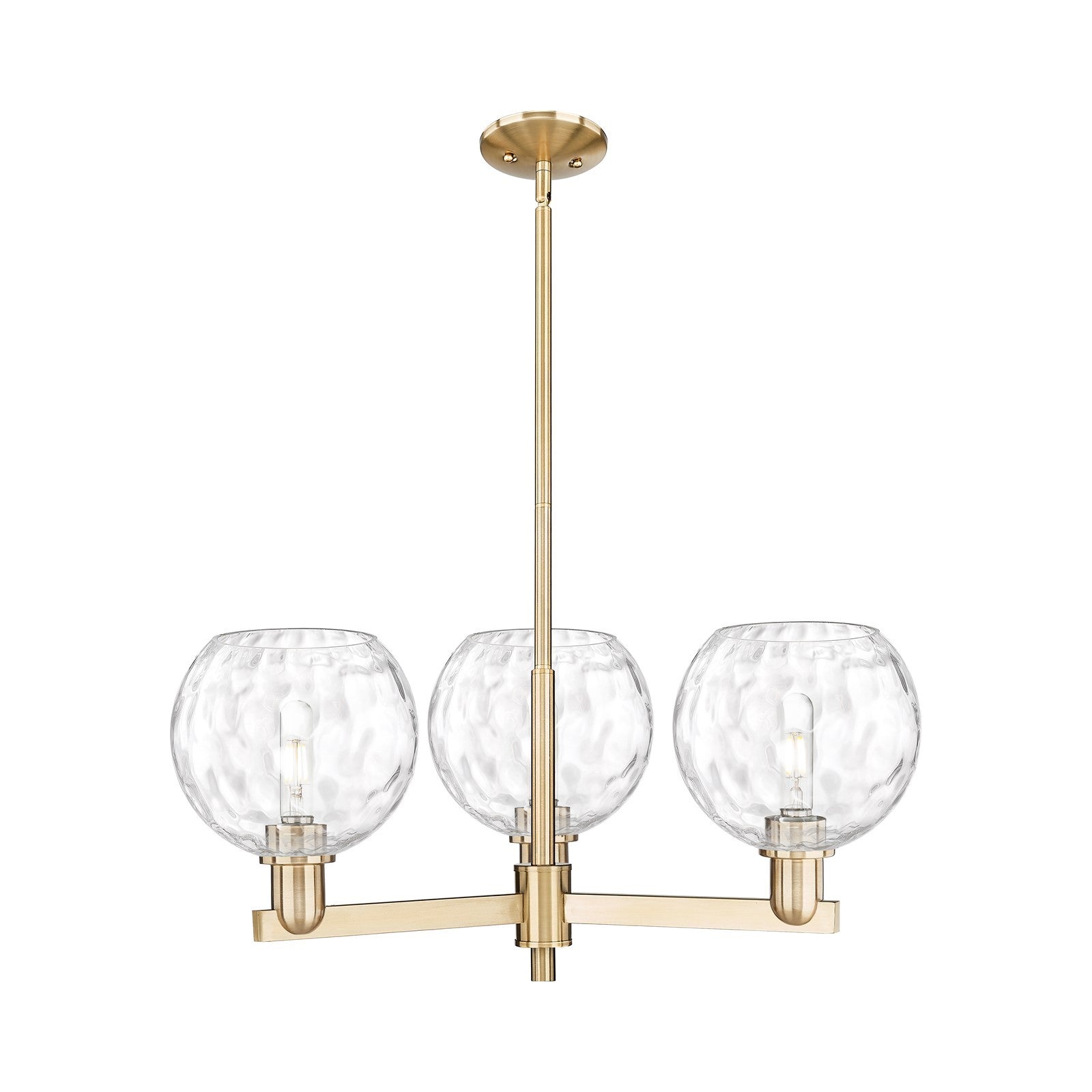 Innovations Athens 30in 3-Light Pendant | Industrial Champagne Bronze Steel and Clear Water Glass | Kitchen Island & Dining | Model 716-3CR-CB-G1215-8