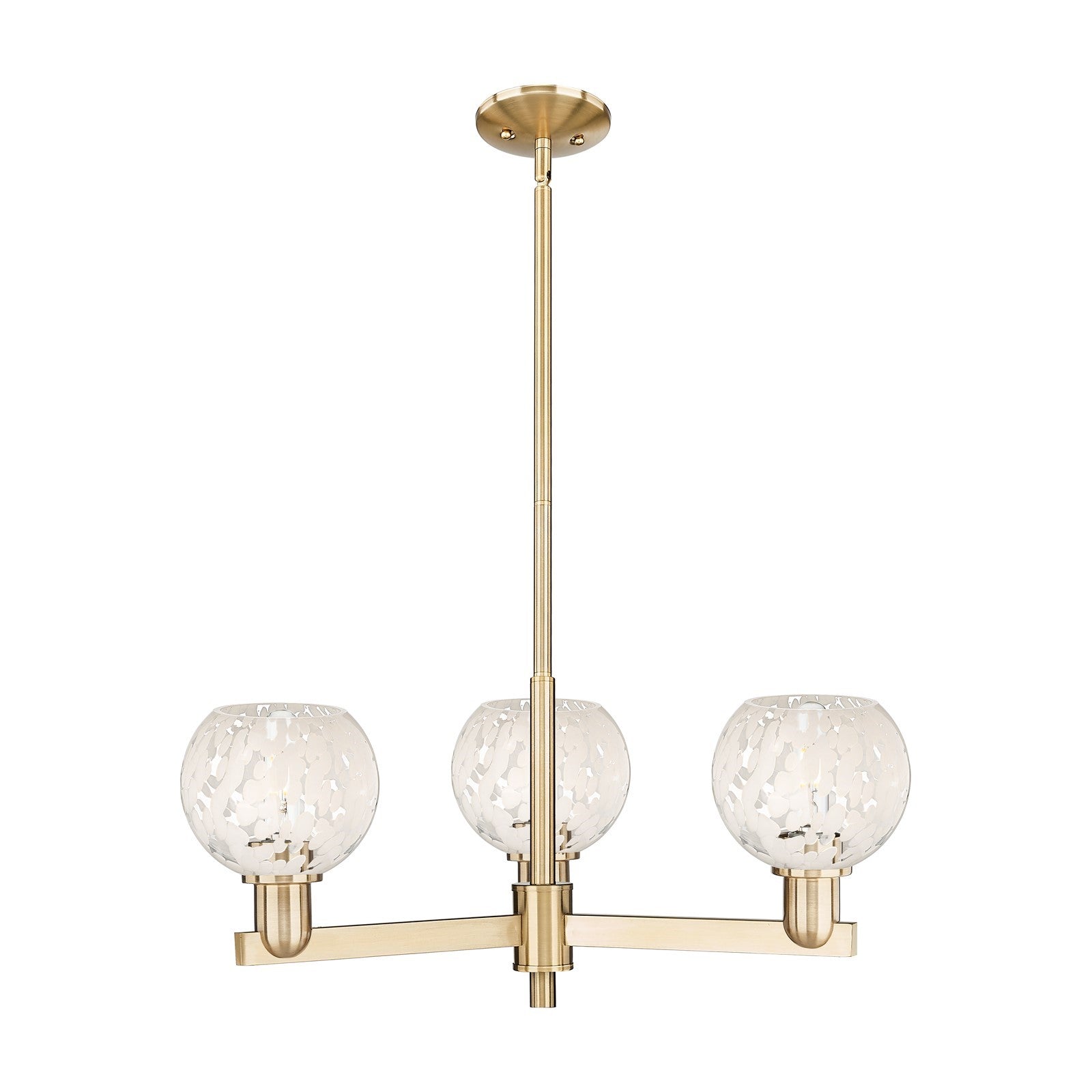 Innovations Lighting Arcadia 28in 3-Light Pendant | Industrial Champagne Bronze Steel and White Mouchette Glass | Kitchen | Model 716-3CR-CB-G1216-6WM