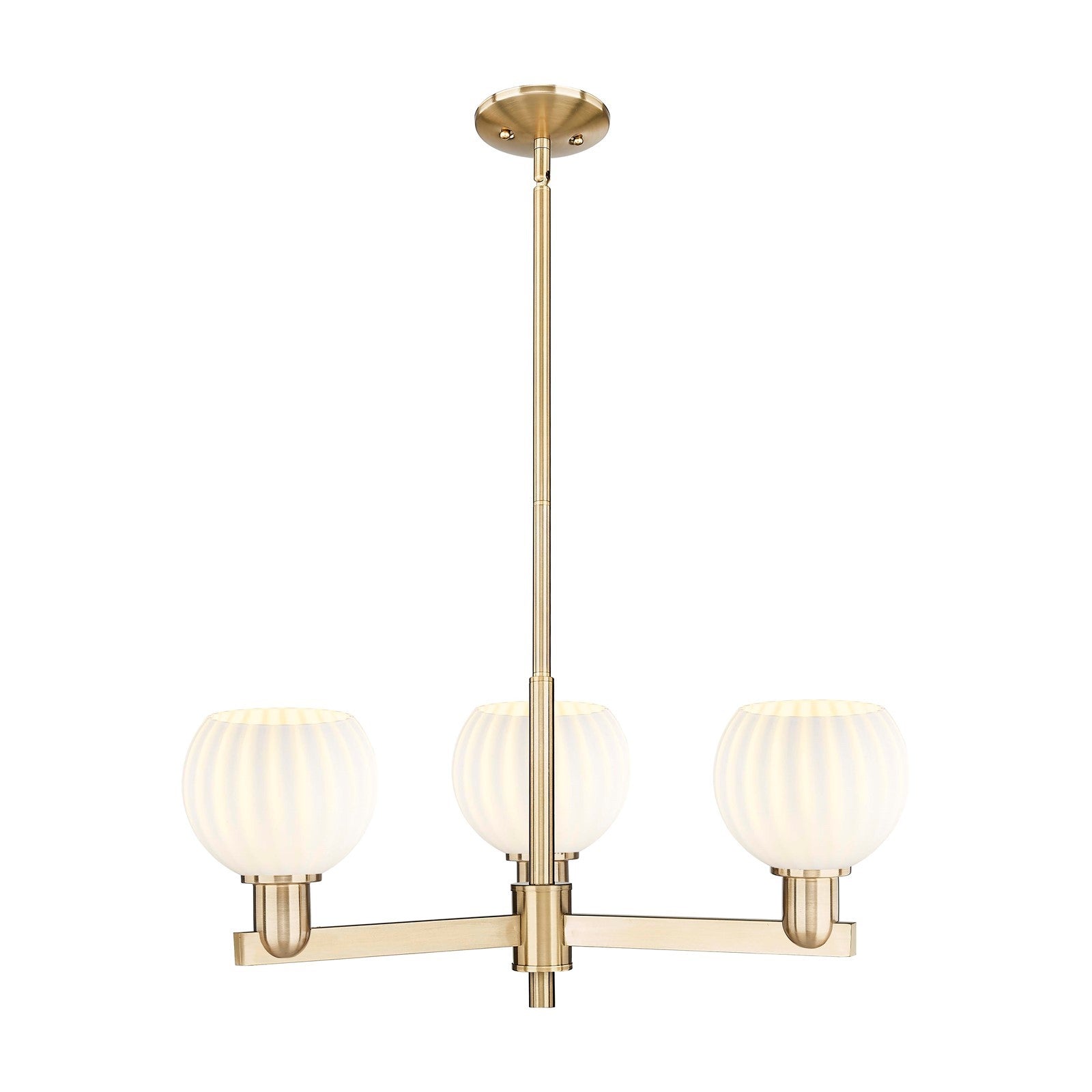 Innovations Lighting Arcadia 28in 3-Light Pendant | Industrial Champagne Bronze Steel and White Venetian Glass | Kitchen | Model 716-3CR-CB-G1217-6WV