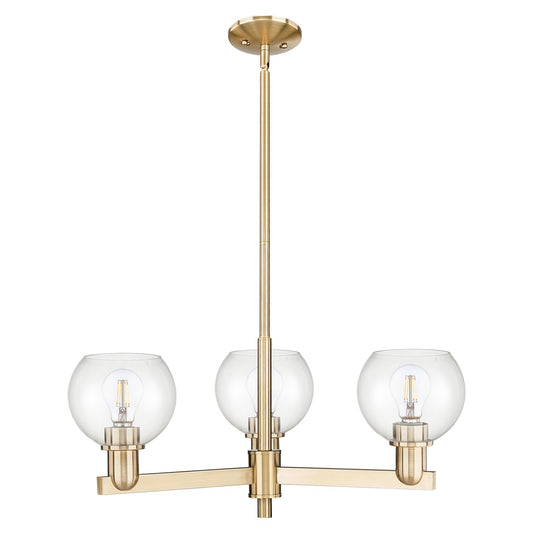 Innovations Athens 28in 3-Light Pendant | Industrial Champagne Bronze Steel and Clear Glass | Kitchen Island & Dining Room | Model 716-3CR-CB-G122-6