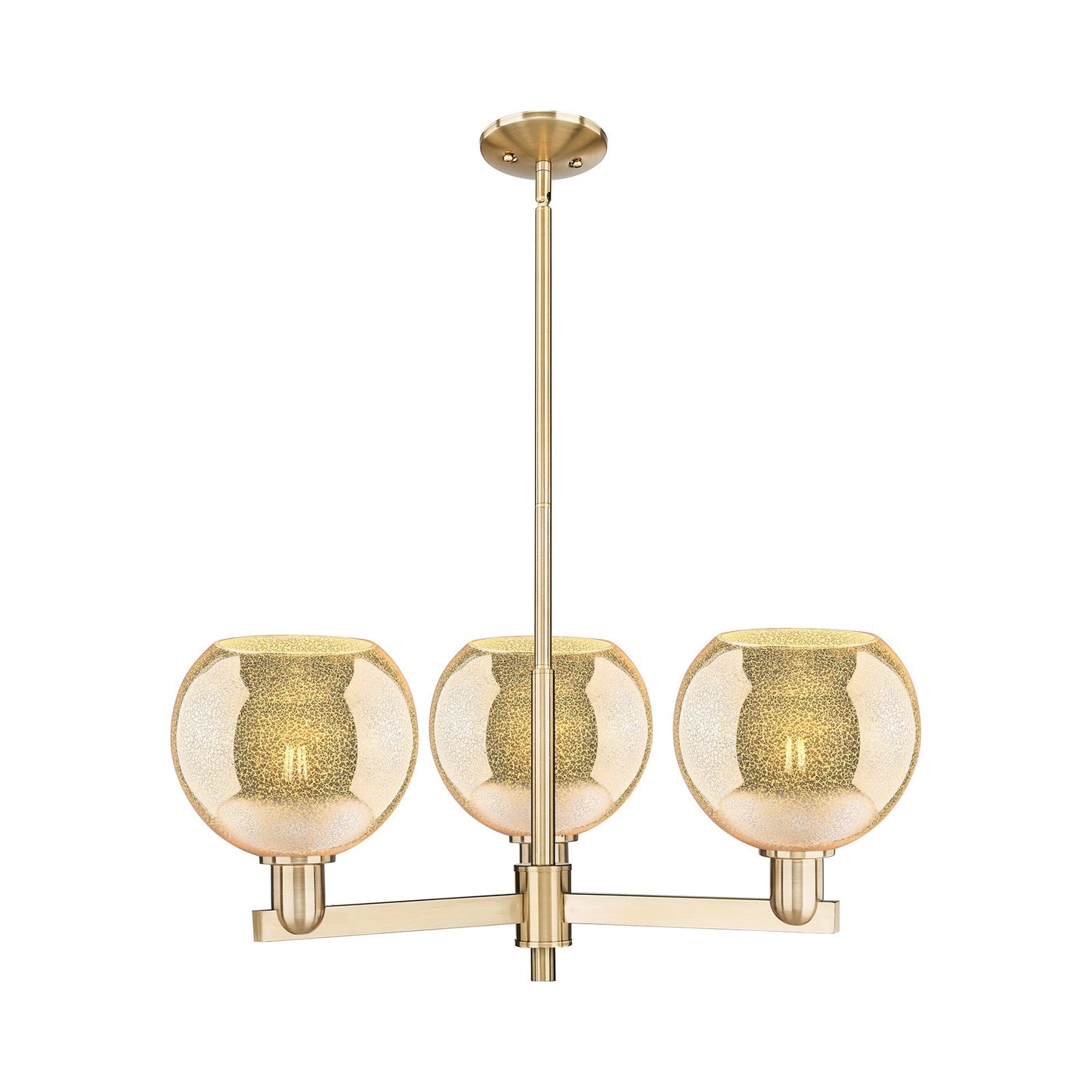 Innovations Athens 30in 3-Light Pendant | Industrial Champagne Bronze Steel and Mercury Glass | Kitchen Island & Dining Room | Model 716-3CR-CB-G128-8