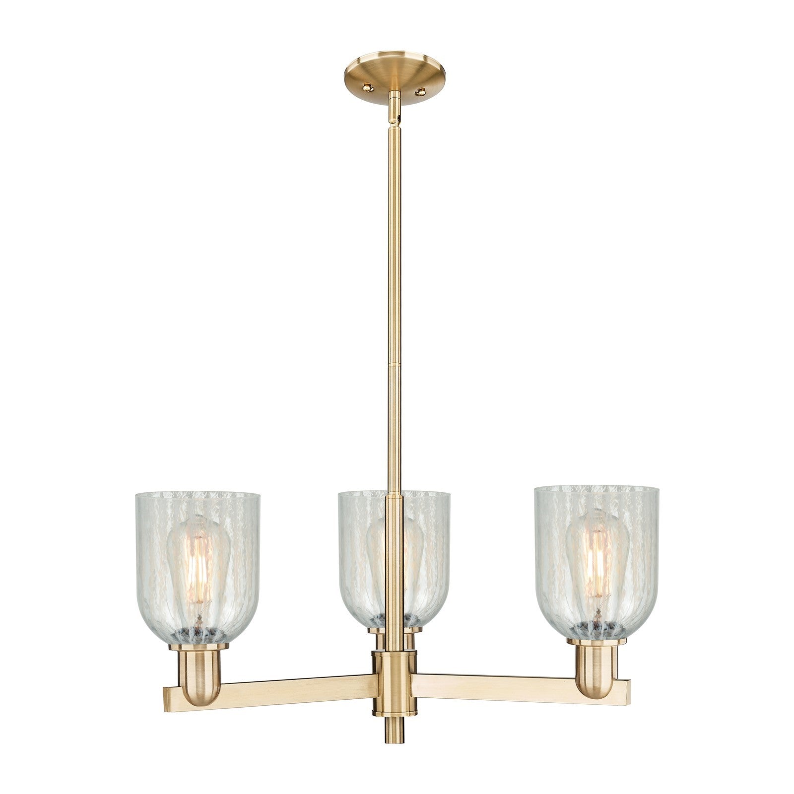 Innovations Caledonia 27in 3-Light Pendant | Industrial Champagne Bronze Steel and Mouchette Glass | Kitchen Island & Dining Room | Model 716-3CR-CB-G2511