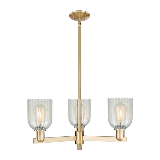 Innovations Caledonia 27in 3-Light Pendant | Industrial Champagne Bronze Steel and Mouchette Glass | Kitchen Island & Dining Room | Model 716-3CR-CB-G2511