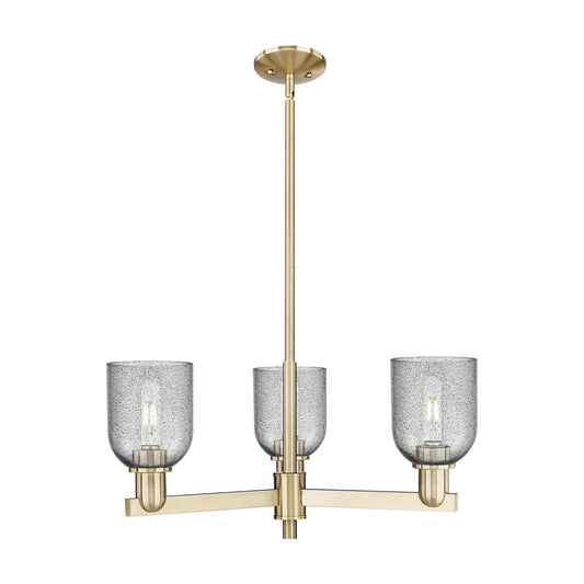 Innovations Caledonia 27in 3-Light Pendant | Industrial Champagne Bronze Steel and Charcoal Glass | Kitchen Island & Dining Room | Model 716-3CR-CB-G257
